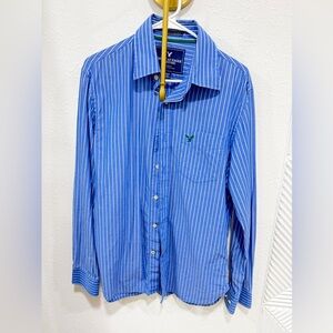 American Eagle Outfitters Blue Pinstripe Button Down Shirt